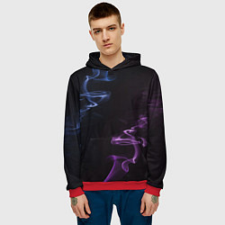 Толстовка-худи мужская Color black blue pink, цвет: 3D-красный — фото 2