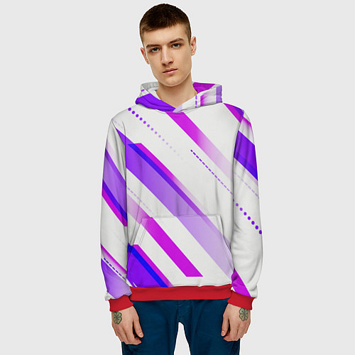 Мужская толстовка Color white pink / 3D-Красный – фото 3