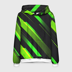 Толстовка-худи мужская Color black green, цвет: 3D-белый