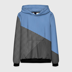 Толстовка-худи мужская Сине-серый геометричный, цвет: 3D-черный