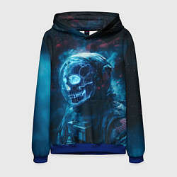 Толстовка-худи мужская Скелет американского космонавта, цвет: 3D-синий
