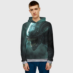 Толстовка-худи мужская Чужой в космосе, цвет: 3D-меланж — фото 2