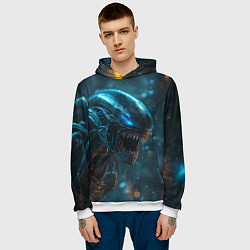 Толстовка-худи мужская Alien space, цвет: 3D-белый — фото 2
