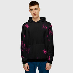 Толстовка-худи мужская The color is pink, цвет: 3D-черный — фото 2