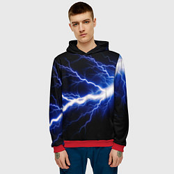 Толстовка-худи мужская Lightning blue, цвет: 3D-красный — фото 2