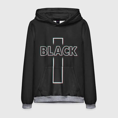 Мужская толстовка Black - cross / 3D-Меланж – фото 1