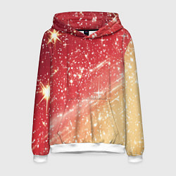 Толстовка-худи мужская Розово-золотая текстура с блеском, цвет: 3D-белый