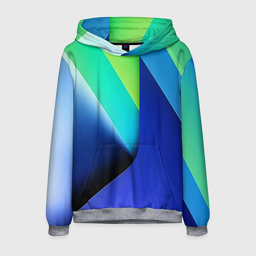 Мужская толстовка Color blue green / 3D-Меланж – фото 1