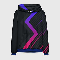 Толстовка-худи мужская Color black line, цвет: 3D-синий
