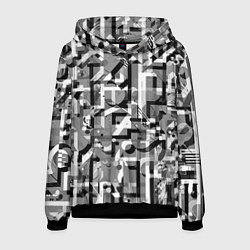 Толстовка-худи мужская Серый объёмный эффект, цвет: 3D-черный