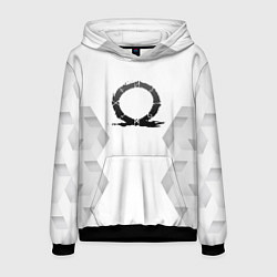 Толстовка-худи мужская God of War white poly, цвет: 3D-черный