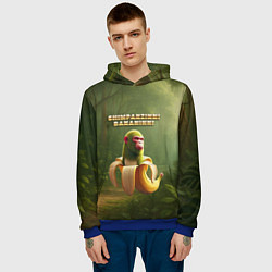 Толстовка-худи мужская Shimpanzinni Bananinni ии мем, цвет: 3D-синий — фото 2