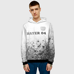 Толстовка-худи мужская Bayer 04 - white gradient посередине, цвет: 3D-черный — фото 2