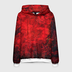 Толстовка-худи мужская Абстракция - red shabby wall, цвет: 3D-белый