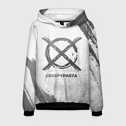 Толстовка-худи мужская CreepyPasta - white gradient, цвет: 3D-черный