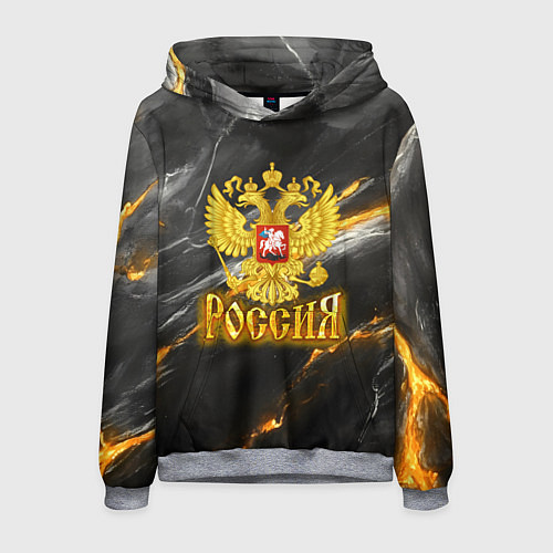 Мужская толстовка Россия черно-желтый фон / 3D-Меланж – фото 1
