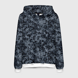 Толстовка-худи мужская Темно серый мраморный узор, цвет: 3D-белый