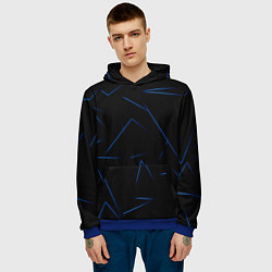 Толстовка-худи мужская Color blue line, цвет: 3D-синий — фото 2