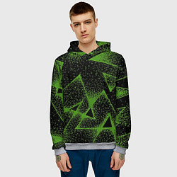 Толстовка-худи мужская Triangles with dots, цвет: 3D-меланж — фото 2