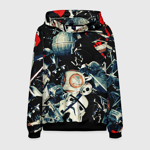 Мужская толстовка Звездные войны персонажи / 3D-Черный – фото 1