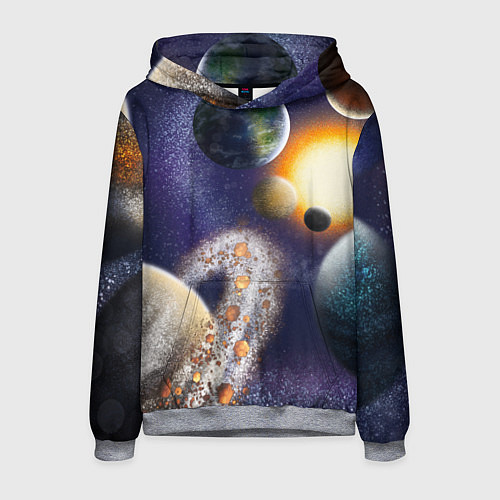 Мужская толстовка Парад планет / 3D-Меланж – фото 1