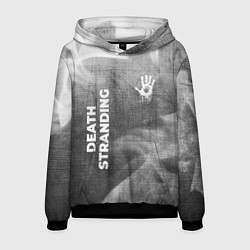 Толстовка-худи мужская Death Stranding - grey gradient вертикально, цвет: 3D-черный