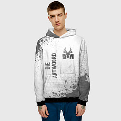 Толстовка-худи мужская Die Antwoord - white gradient вертикально, цвет: 3D-черный — фото 2