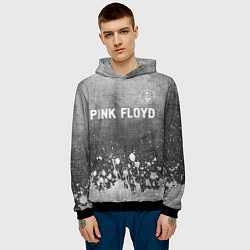 Толстовка-худи мужская Pink Floyd - grey gradient посередине, цвет: 3D-черный — фото 2