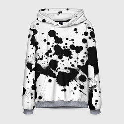Толстовка-худи мужская Брызги черной краски, цвет: 3D-меланж