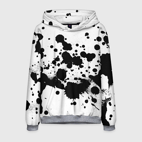 Мужская толстовка Брызги черной краски / 3D-Меланж – фото 1
