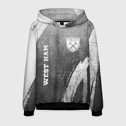 Толстовка-худи мужская West Ham - grey gradient вертикально, цвет: 3D-черный