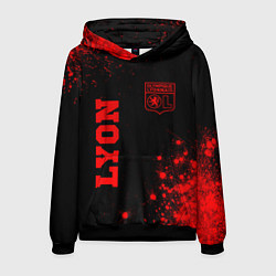 Толстовка-худи мужская Lyon - red gradient вертикально, цвет: 3D-черный