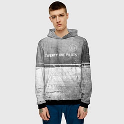 Толстовка-худи мужская Twenty One Pilots - grey gradient посередине, цвет: 3D-черный — фото 2