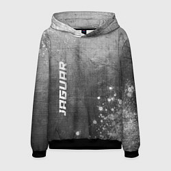 Толстовка-худи мужская Jaguar - grey gradient вертикально, цвет: 3D-черный