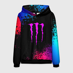 Толстовка-худи мужская Monster energy неоновые цвета, цвет: 3D-черный