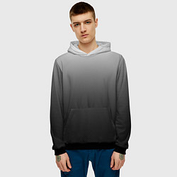 Толстовка-худи мужская Текстурированный градиент тёмно-серый, цвет: 3D-черный — фото 2