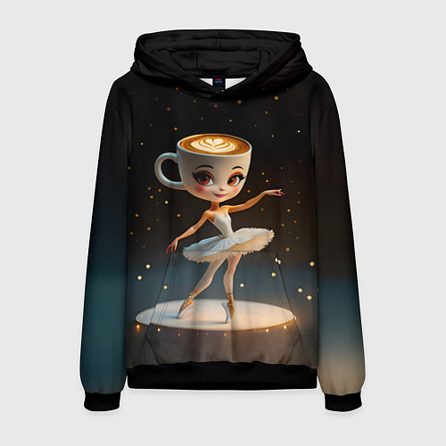 Мужская толстовка Балерина Капучино, мем, Ballerina Cappuccina / 3D-Черный – фото 1