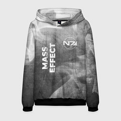 Толстовка-худи мужская Mass Effect - grey gradient вертикально, цвет: 3D-черный