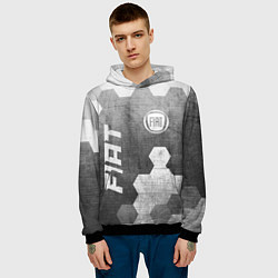 Толстовка-худи мужская Fiat - grey gradient вертикально, цвет: 3D-черный — фото 2