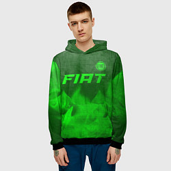 Толстовка-худи мужская Fiat - green gradient посередине, цвет: 3D-черный — фото 2