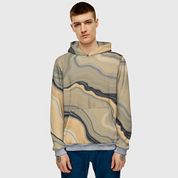 Толстовка-худи мужская Песочный мрамор, цвет: 3D-меланж — фото 2