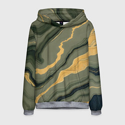 Толстовка-худи мужская Оливковый мрамор, цвет: 3D-меланж