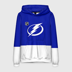 Толстовка-худи мужская Тампа Бэй Лайтнинг хоккей, цвет: 3D-белый