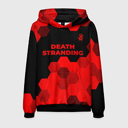 Толстовка-худи мужская Death Stranding - red gradient посередине, цвет: 3D-черный