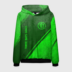 Толстовка-худи мужская Three Days Grace - green gradient вертикально, цвет: 3D-черный
