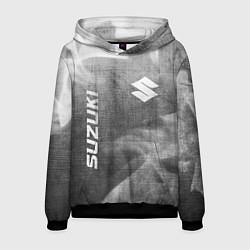 Толстовка-худи мужская Suzuki - grey gradient вертикально, цвет: 3D-черный