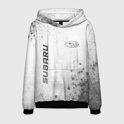 Толстовка-худи мужская Subaru - white gradient вертикально, цвет: 3D-черный