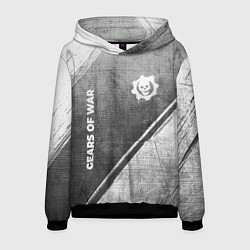 Толстовка-худи мужская Gears of War - grey gradient вертикально, цвет: 3D-черный