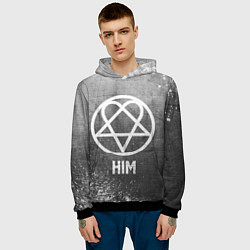 Толстовка-худи мужская HIM - grey gradient, цвет: 3D-черный — фото 2
