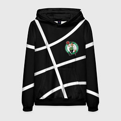 Толстовка-худи мужская Boston Celtics black, цвет: 3D-черный